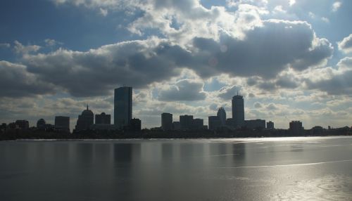 Bostonas, Massachusetts, Charles Upė, Panorama, Vanduo, Upė, Debesys