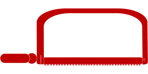 Bowsaw, Stalius, Įrankis, Įranga, Raudona, Statyba, Darbas, Mediena, Nemokama Vektorinė Grafika