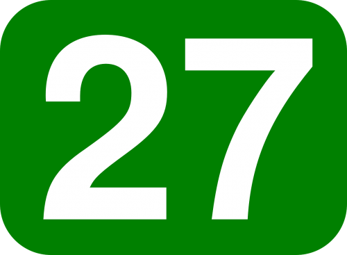 Dėžė, Numeris, 27, Žalias, Balta, Nemokama Vektorinė Grafika
