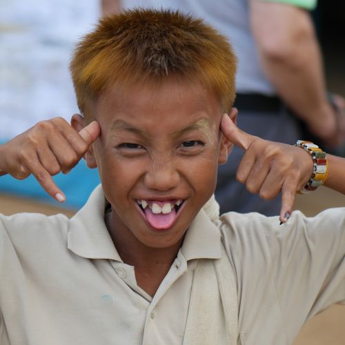 Berniukas, Burma, Padaryti Veidą, Įžūlus, Studentai, Portretas, Vaikas, Veidas, Mianmaras