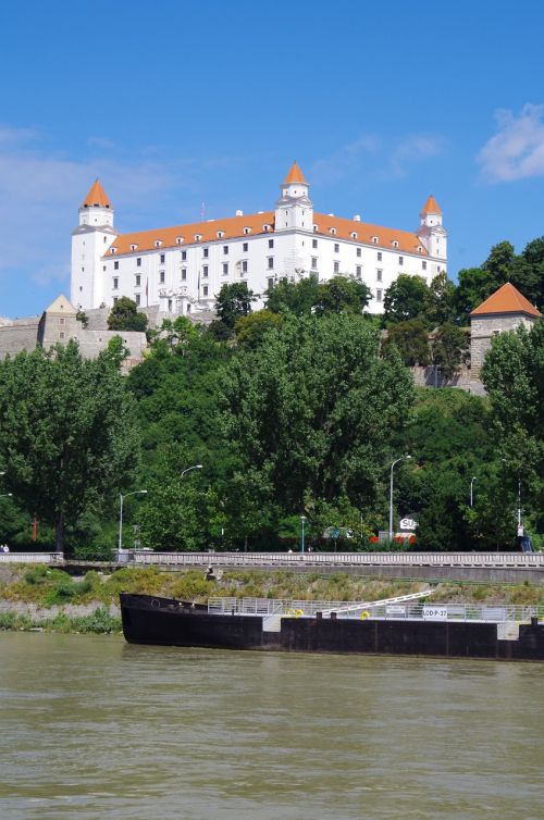Bratislava, Slovakija, Pilis, Miestas, Danube, Peržiūros, Viduramžių Pilis, Upė, Laivas