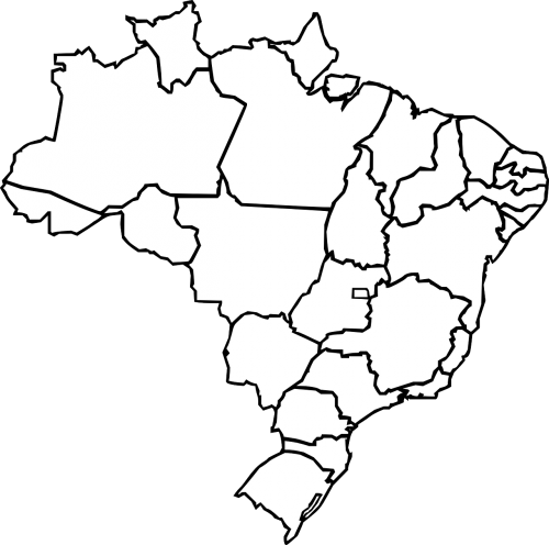 Brazilija, Geografija, Žemėlapis, Valstijos, Nemokama Vektorinė Grafika