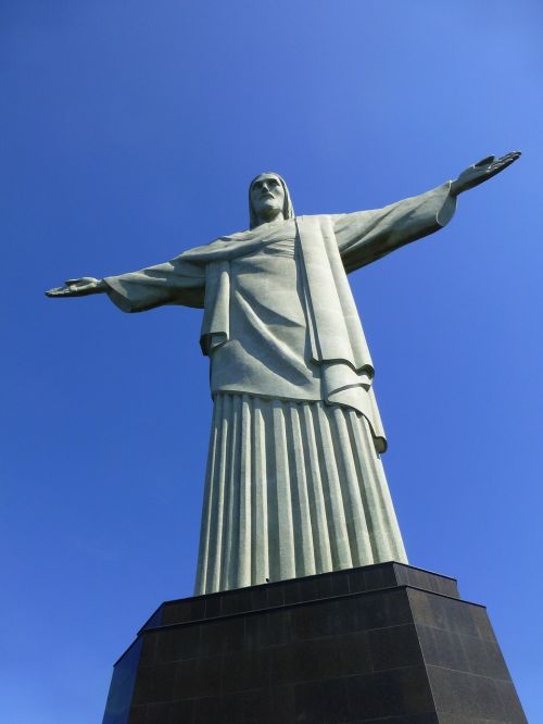 Brazilija Rio De Janeiro Upė, Sausis, Paminklas, Jėzus, Atpirkėjas, Krikščionis, Royalty Free
