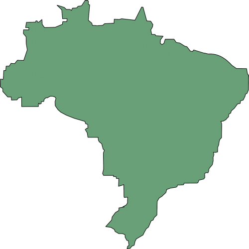 Brazilija, Žemėlapis, Pietų Amerika, Šalis, Brazilijos, Brasilia, Brazilas, Siluetas, Nemokama Vektorinė Grafika