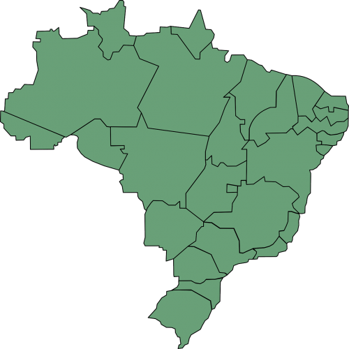 Brazilija, Žemėlapis, Pietų Amerika, Valstijos, Politiniai Susiskaldymai, Brazilijos, Tauta, Brazilas, Brasilia, Nemokama Vektorinė Grafika
