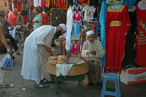 Duona, Marrakesh, Maistas, Marokas, Tradicinis, Tipiškas, Žmonės, Vyrai