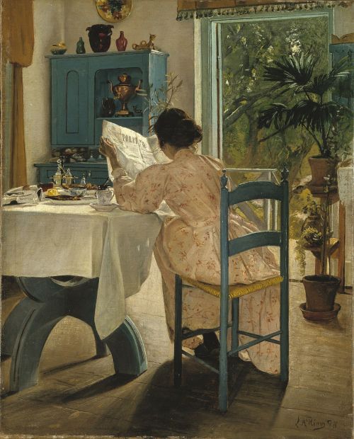 Pusryčiai, 1898, Laurits Anderseno Žiedas, Dažymas, Moteris
