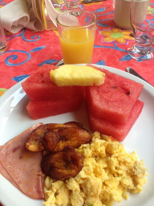 Pusryčiai, Vaisiai, Kiaušiniai, Plantakas, Kosta Rika