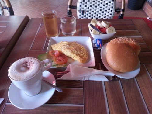 Pusryčiai Lao, Kava, Maistas