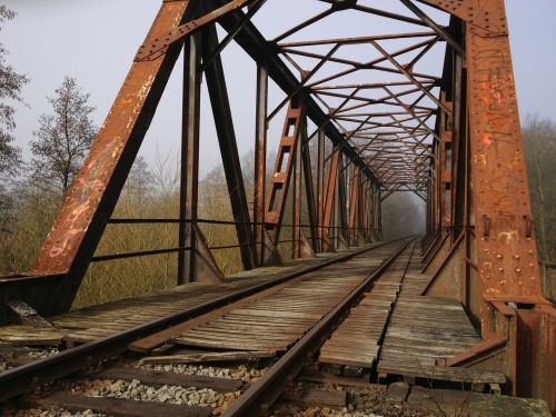 Tiltas, Geležinkelis, Rusted, Geležies Konstrukcija, Auburn, Istoriškai, Atrodė, Senas