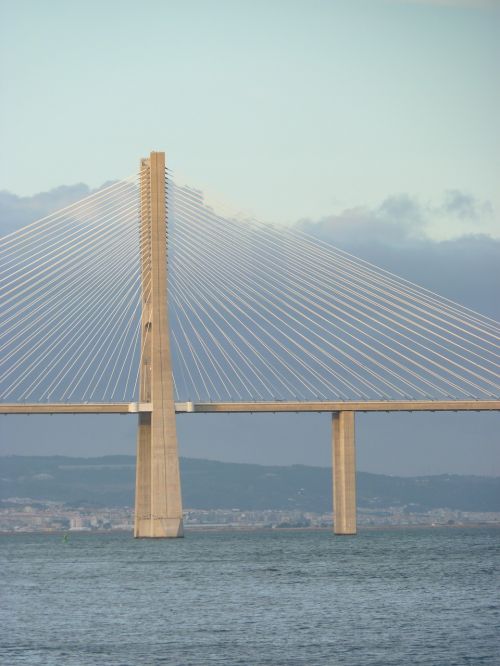Tiltas, Vasko Gama, Lisbonas, Lisboa, Paminklas, Architektūra, Tage, Upė, Perėjimas, Debesis, Portugal