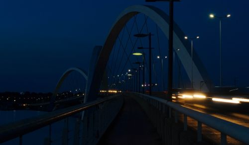 Tiltas, Jk, Naktis, Brasilia, Brazilija, Architektūra, Miestas