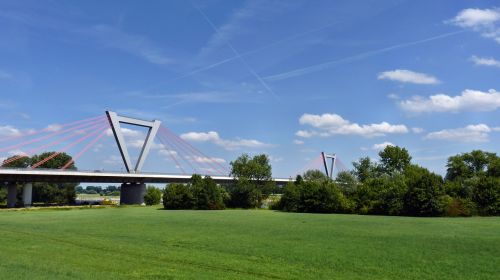 Rheinbrücke, Žygiai, Kraštovaizdis, Žalias, Pastatas, Rinas, Mėlynas, Debesys
