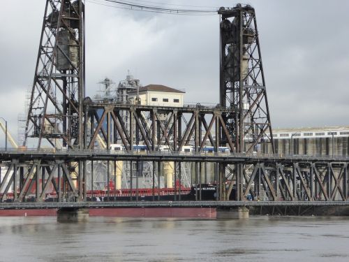 Tiltas, Traukinys, Portlandas, Oregonas, Miesto, Upė