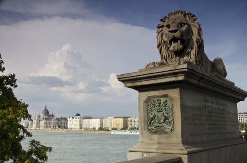 Tiltas, Budapest, Parlamentas, Danube, Vengrija, Grandinės Tiltas, Panorama