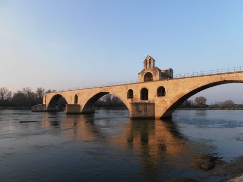 Tiltas, Avignon, Pont, Saulėlydis, Upė, France, Istorinis, Lankytinos Vietos, Turizmas, Provence