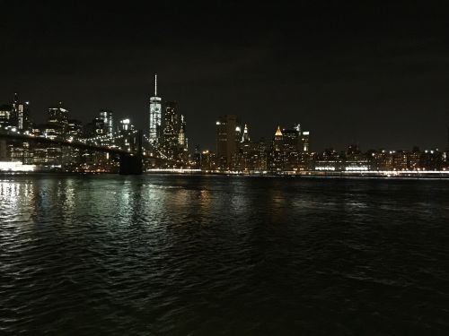 Tiltas, Niujorkas, Miestas, Naktis