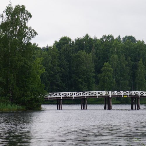 Tiltas, Medinis Tiltas, Baltas Tiltas, Ežeras, Sala, Medžiai, Suomių