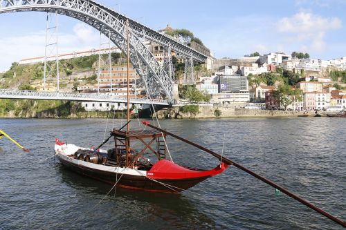 Tiltas, Porto, Upė Douro, Medinė Valtis, Portugal, Laivas, Valtis, Tylus