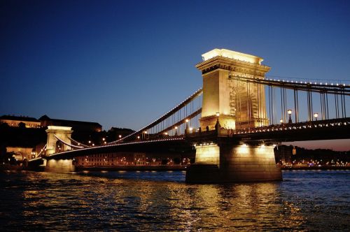 Tiltas, Miestas, Šviesa, Budapest