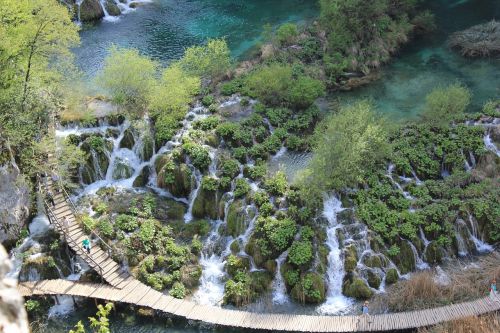 Tiltas, Vanduo, Mėlynas, Plitvice