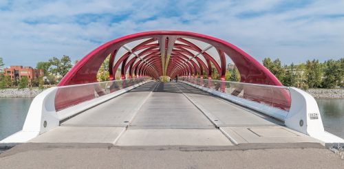 Tiltas, Kanada, Taikos Tiltas, Kalgaris, Raudona, Pėsčiųjų