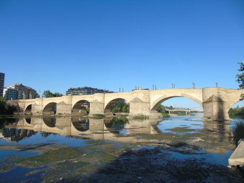 Tiltas, Saragosas, Upė, Vanduo, Ispanija, Kraštovaizdis