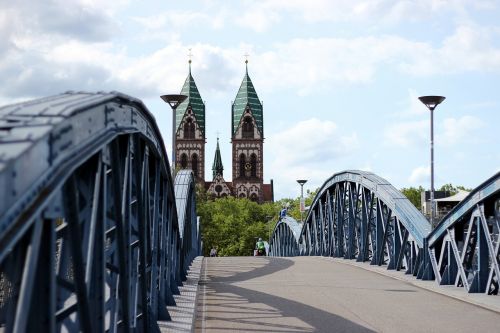 Tiltas, Vaizdas, Freiburgas, Mėlynas Tiltas, Siekti, Bažnyčia, Bokštas
