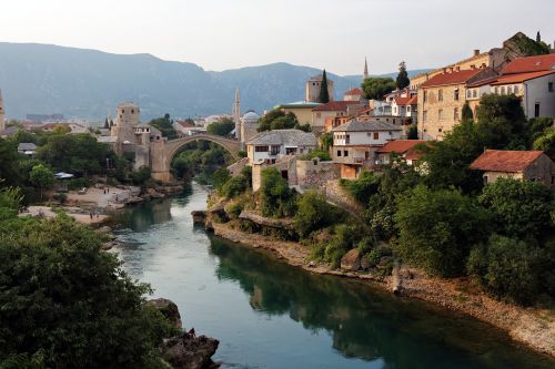 Tiltas, Mostar, Upė, Vanduo, Upelis, Minaretas, Senovės, Vasara, Stari Most, Istorija