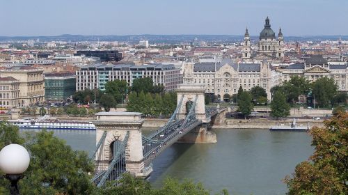 Tiltas, Budapest, Danube, Vengrija, Kraštovaizdis