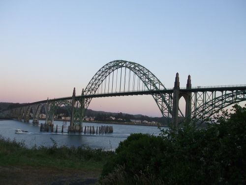Tiltas, Arka, Įlanka, Oregonas, Plieno Arkos Tiltas, Uostas, Vakaras