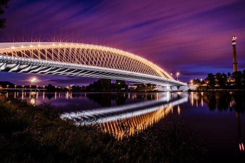 Tiltas,  Upė,  Miestas,  Architektūra,  Atspindys,  Naktį,  Be Honoraro Mokesčio