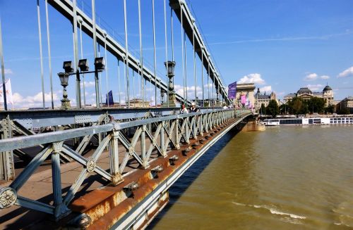 Tiltas,  Vengrija,  Budapest,  Vandens Telkinys,  Upė,  Kelionė,  Dangus,  Architektūra,  Plienas,  Be Honoraro Mokesčio