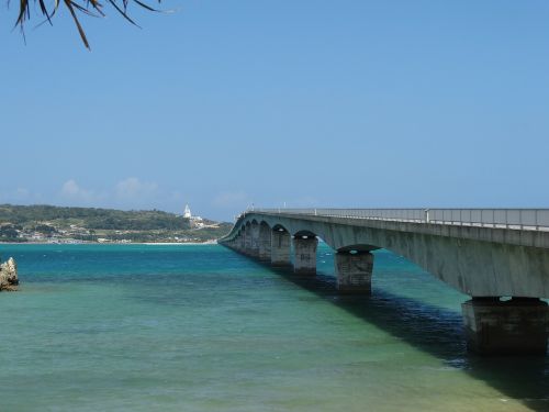 Tiltas, Okinawa, Jūra, Japonija, Papludimys, Vasara, Mėlynas, Dangus