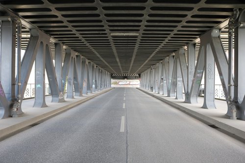 Tiltas,  Viaduku,  Hamburg,  Kelių,  Architektūra,  Metalo,  Tuščias,  Kraštovaizdžio Formatas