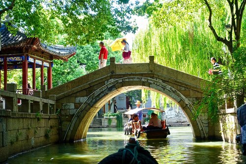 Tiltas,  Kinija,  Kanalas,  Vandens,  Suzhou,  Valtys,  Tradicinis,  Kanalas,  Vaizdingas