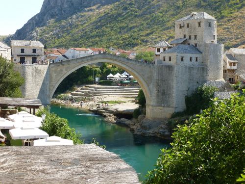Tiltas, Bosnija, Kalnas, Akmuo, Kraštovaizdis, Upė, Vista, Mostar