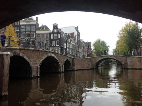 Tiltas, Amsterdamas, Vanduo, Kanalas, Miesto Panorama