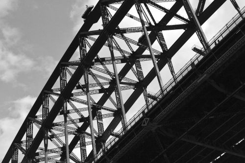 Tiltas, Iš Arti, Uosto Tiltas, Australia, Sidnėjus, Miestas, Lauke, Vanduo, Uždaryti, Plienas, Nuotrauka, Fotografija