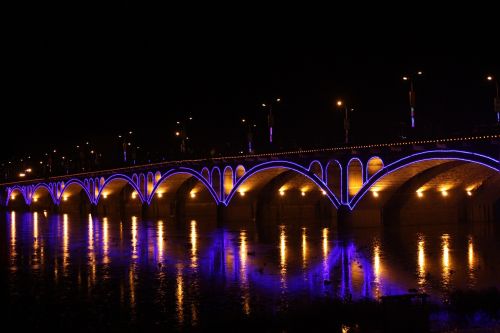 Tiltas, Miestas, Naktinis Vaizdas