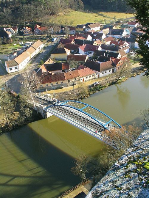 Tiltas, Slėnis, Upė, Kaimas, Pietų Bohēma, Čekijos Respublika, Bechyně