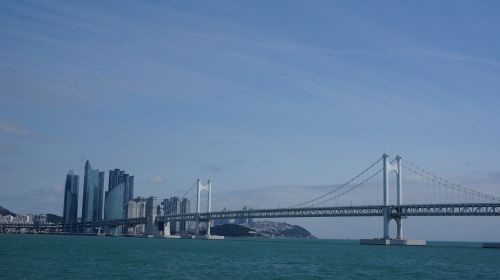 Tiltas,  Gwangano Tiltas,  Gwangalli,  Busan,  Jūra,  Kraštovaizdis