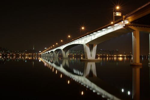 Tiltas,  Naktis,  Pietų Korėja,  Miestas,  Orientyras,  Seulas,  Korėja,  Asija,  Žibintai,  Vieta,  Architektūra
