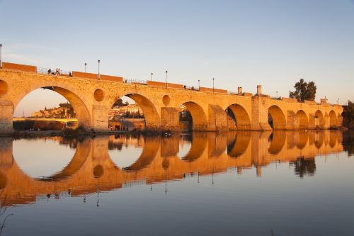 Tiltas, Badajoz, Guadiana, Saulėlydis