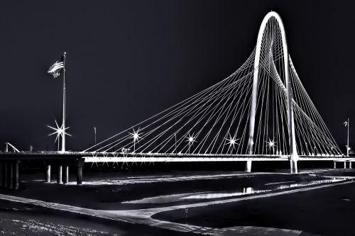 Tiltas, Dallas, Santiago Calatrava Juoda Ir Balta