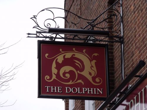 Senas,  Britanija,  Baras,  Ženklai,  Delfinas,  Britų Pub Paskelbia Delfiną