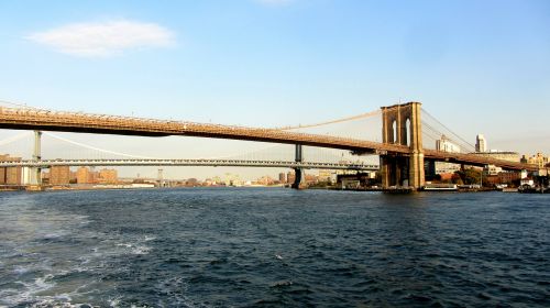 Bruklino Tiltas, Manhatano Tiltas, Niujorkas, Kabantis Tiltas, Rytinė Upė, Manhatanas, Tiltas, Nyc, Usa, Didelis Obuolys