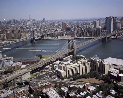Bruklino Tiltas, Manhatanas, Panorama, Vaizdas, Orientyras, Nyc, Niujorkas, Miesto, Miesto Panorama, Metropolis, Upė, Dangoraižis, Usa, Vaizdingas