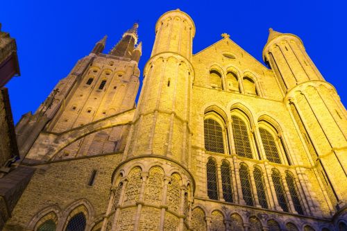 Bruges, Bažnyčia, Naktinė Nuotrauka, Romantiškas, Religija