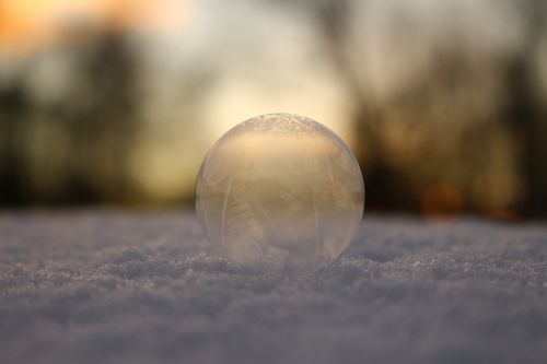 Burbulas, Sniegas, Muilo Burbulas, Šaltis, Žiema, Šaltas, Sušaldyta, Auskaras, Matinis, Žiemą, Matinis Muilo Burbulas